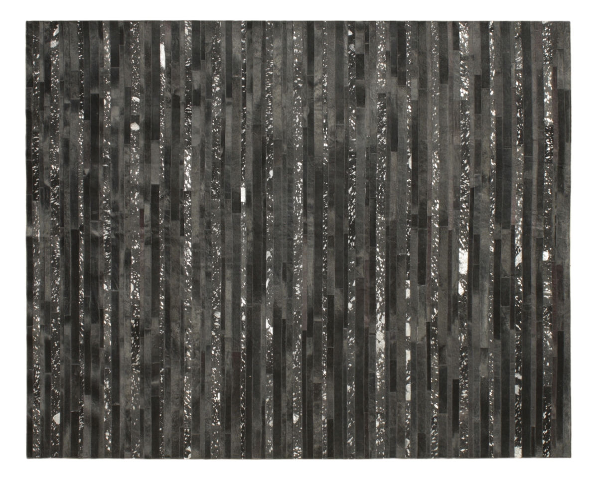 TEX2312810 Texas Flat Weave Contemporary Texas Area Rug, Black & Silver