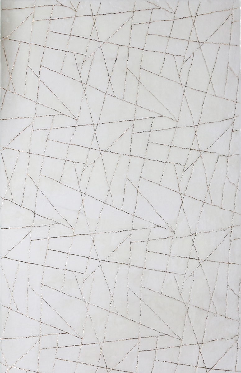 BREA8037696 Brea Area Contemporary Rug, White & Gold