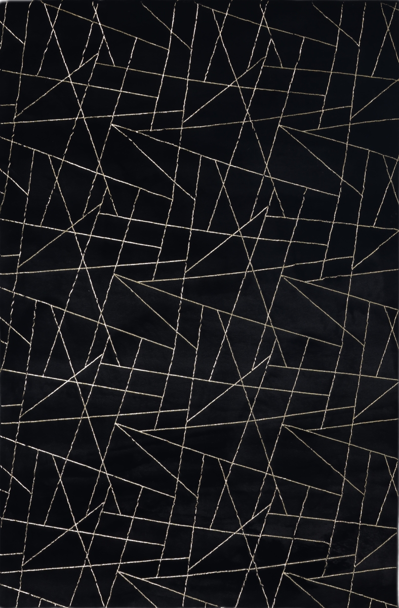 BREA8067696 Brea Area Contemporary Rug, Black & Gold