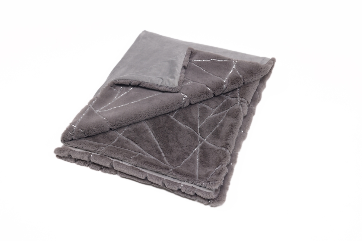 Picture of Noble House BREATHR8055060 Brea Throw&#44; Grey & Silver