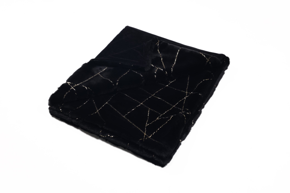 Picture of Noble House BREATHR8065060 Brea Throw&#44; Black & Gold