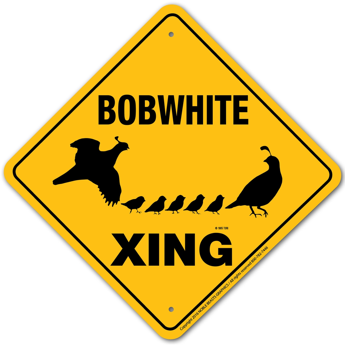 20995 Bobwhite Xing Sign Aluminum 12 in X 12 in 5