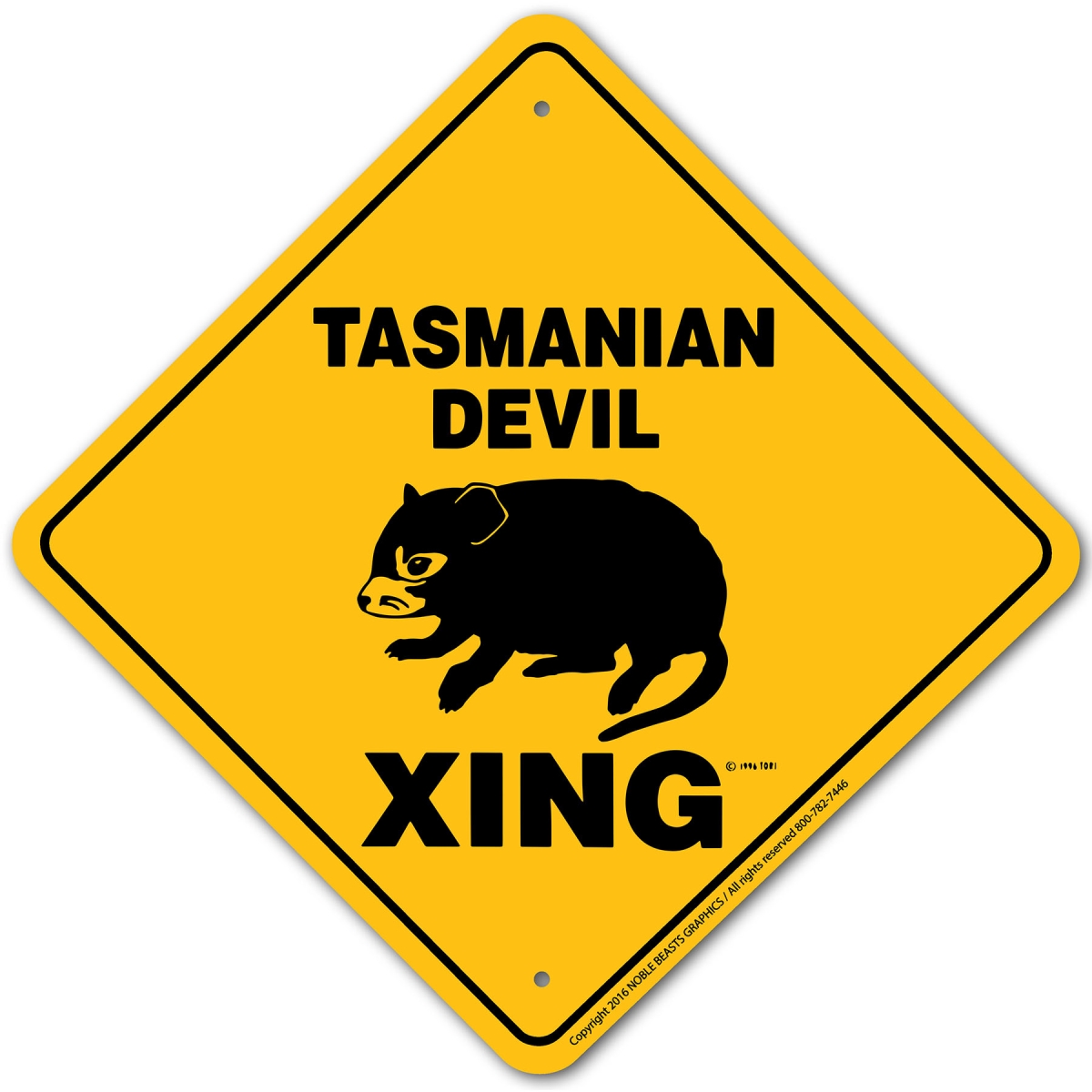 20860 Tasmanian Devil Xing Sign Aluminum 12 in X 12 in 0