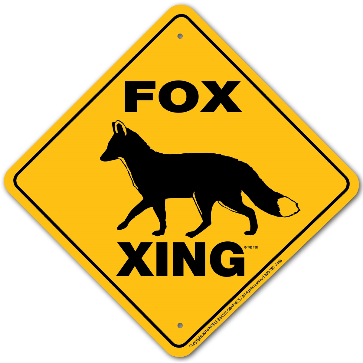 20687 Fox Xing Sign Aluminum 12 in X 12 in 7