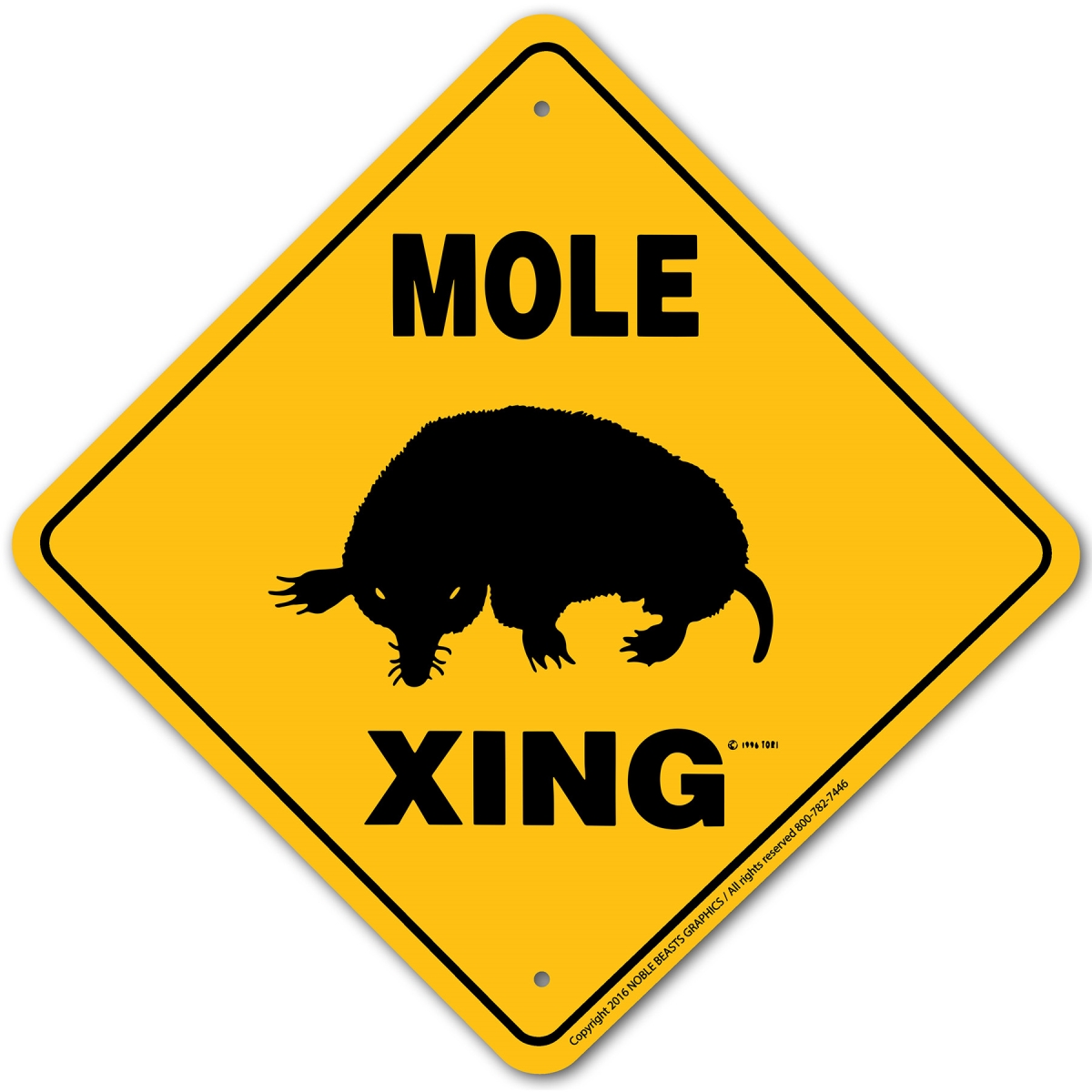 20903 Mole Xing Sign Aluminum 12 in X 12 in 3