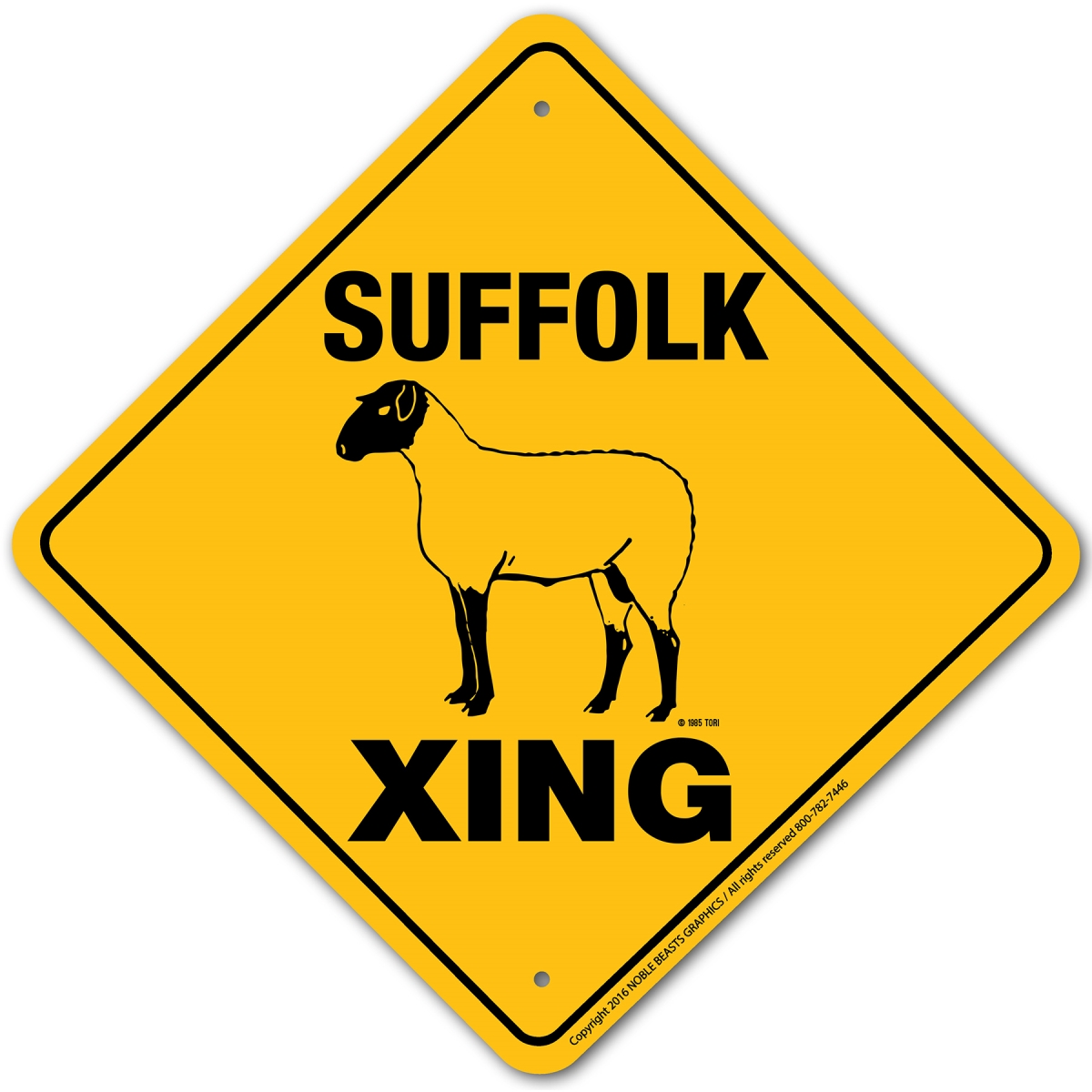 20802 Suffolk Xing Sign Aluminum 12 in X 12 in 2