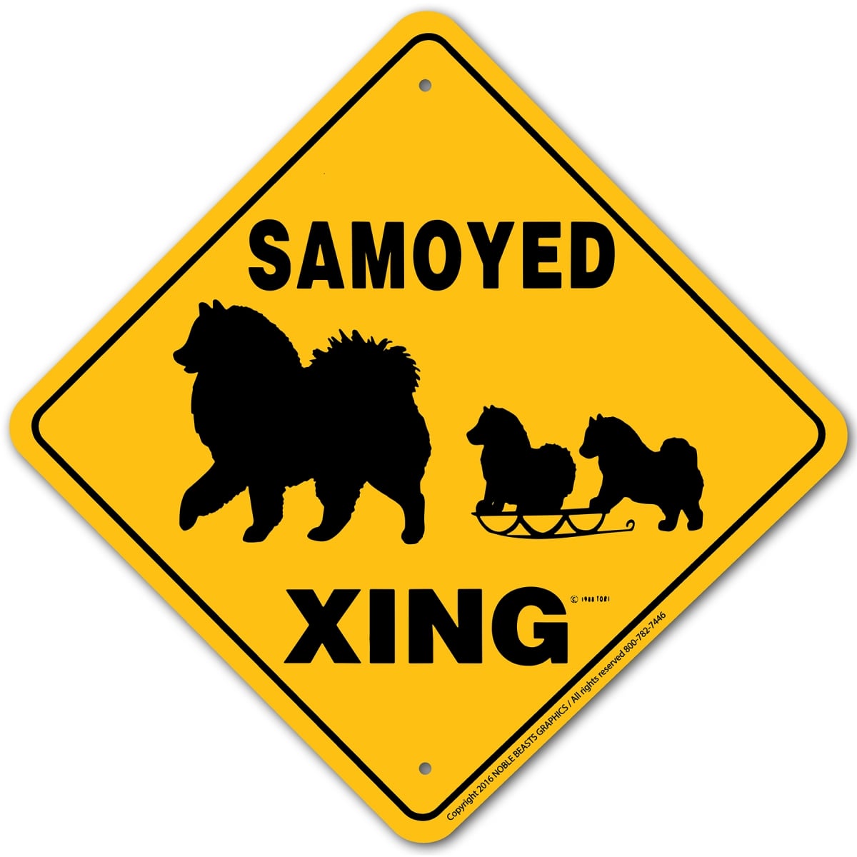 20514 Samoyed Xing Sign Aluminum 12 in X 12 in 4