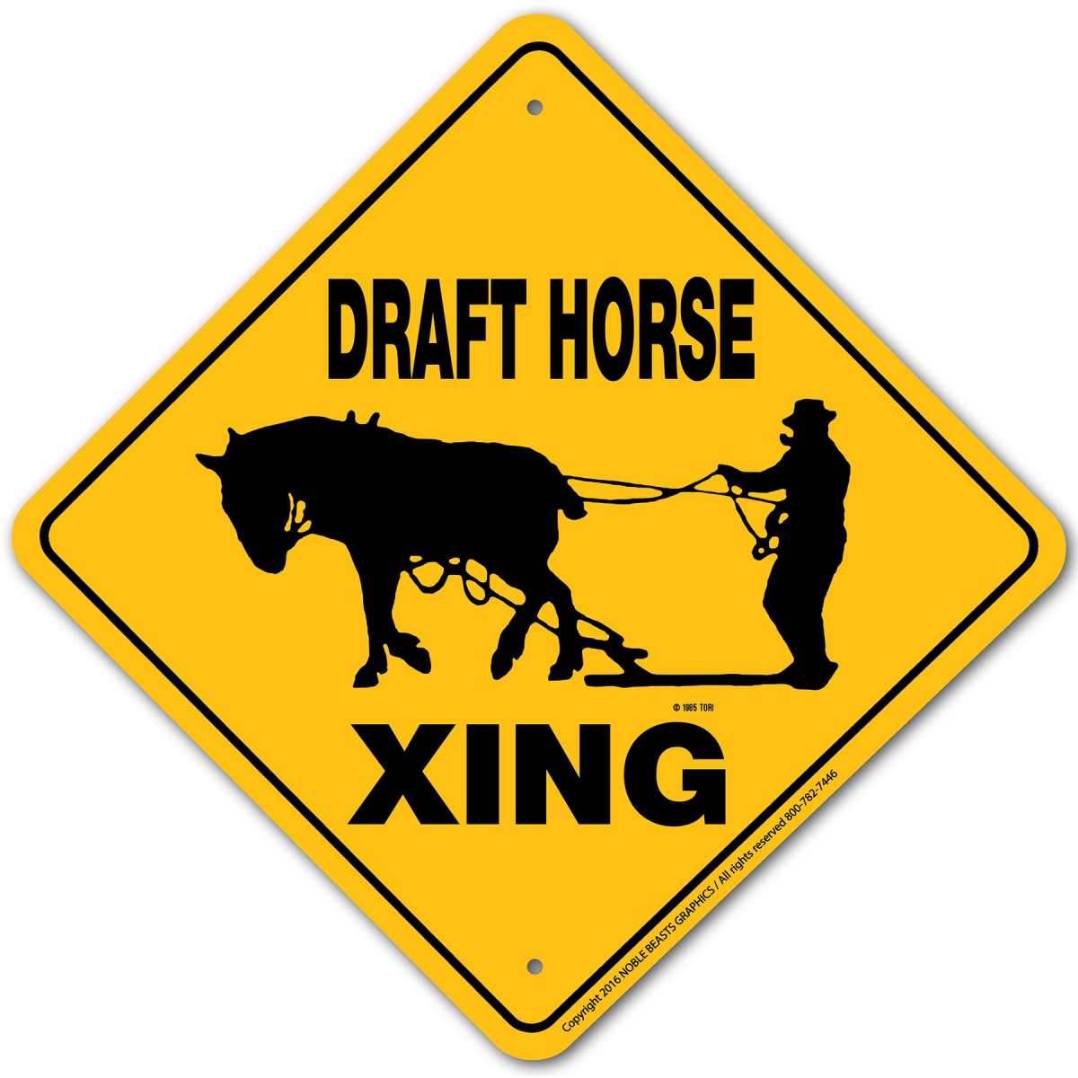 20024 Draft Horse (Work) Xing Sign Aluminum 12 in X 12 in 4