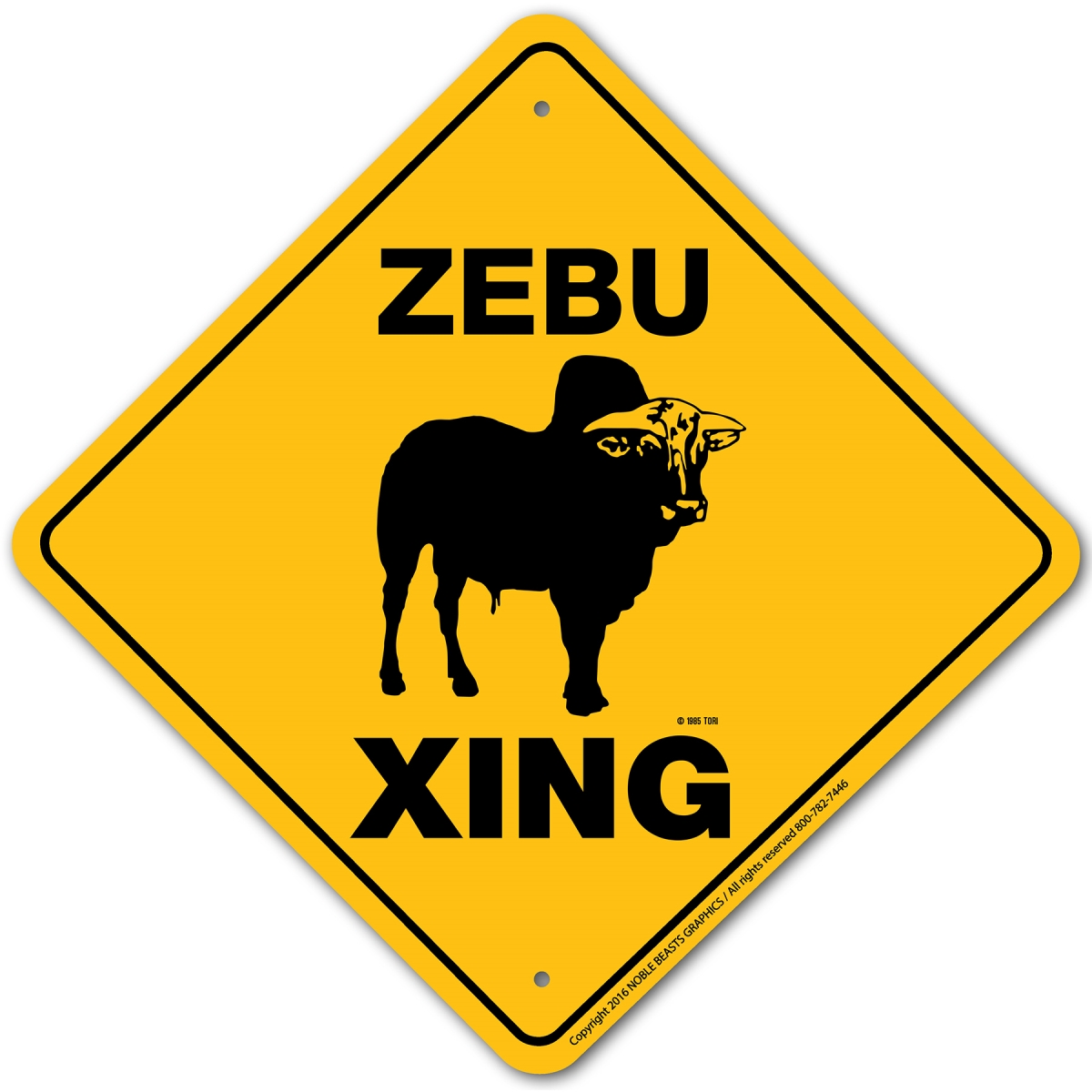 20721 Zebu Xing Sign Aluminum 12 in X 12 in 1