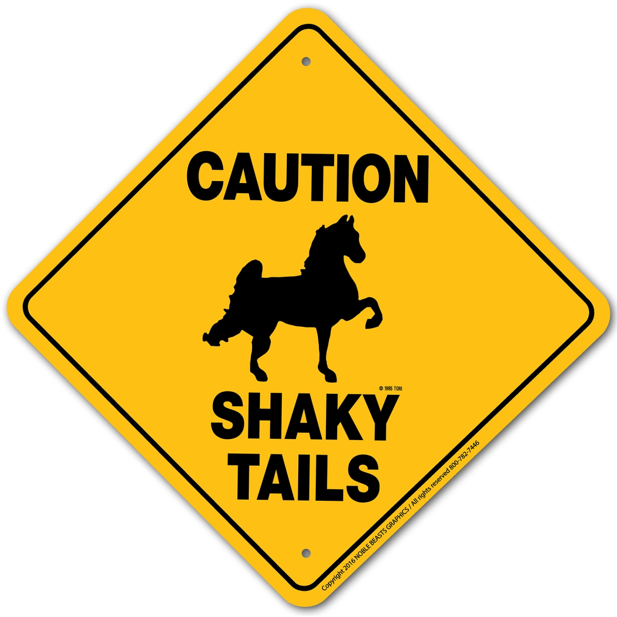 21987 Caution Shaky Tails Sign Aluminum 12 in X 12 in 7