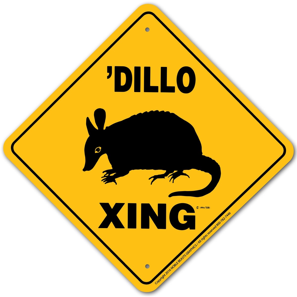 20800 Dillo Xing Sign Aluminum 12 in X 12 in 0