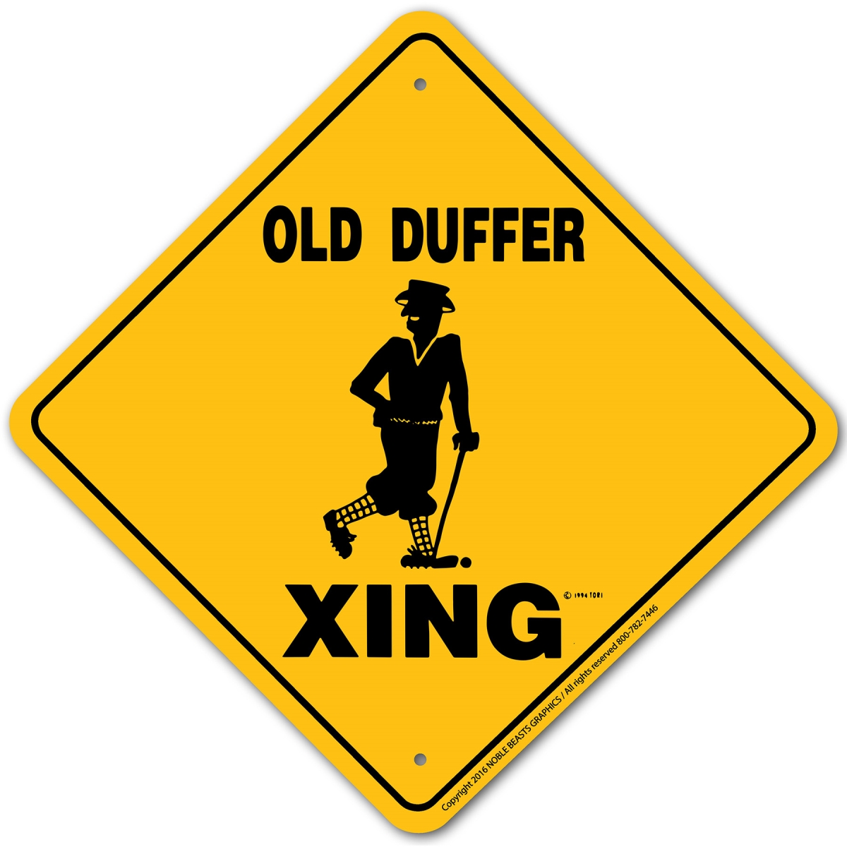 20792 Old Duffer Xing Sign Aluminum 12 in X 12 in 2
