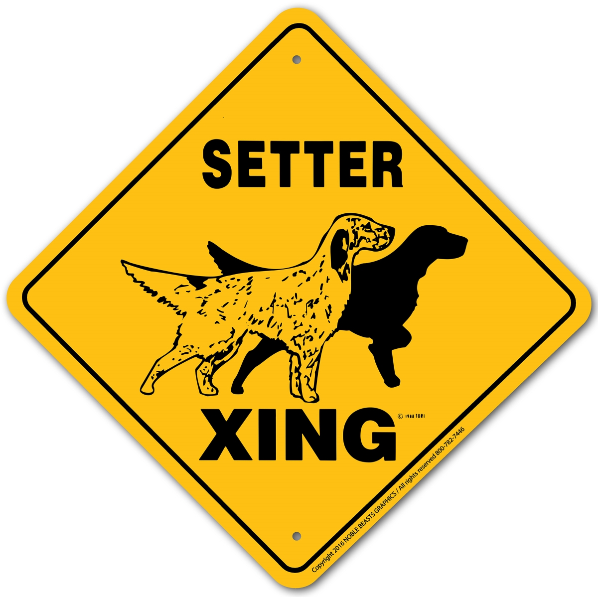 20516 Setter Xing Sign Aluminum 12 in X 12 in 6