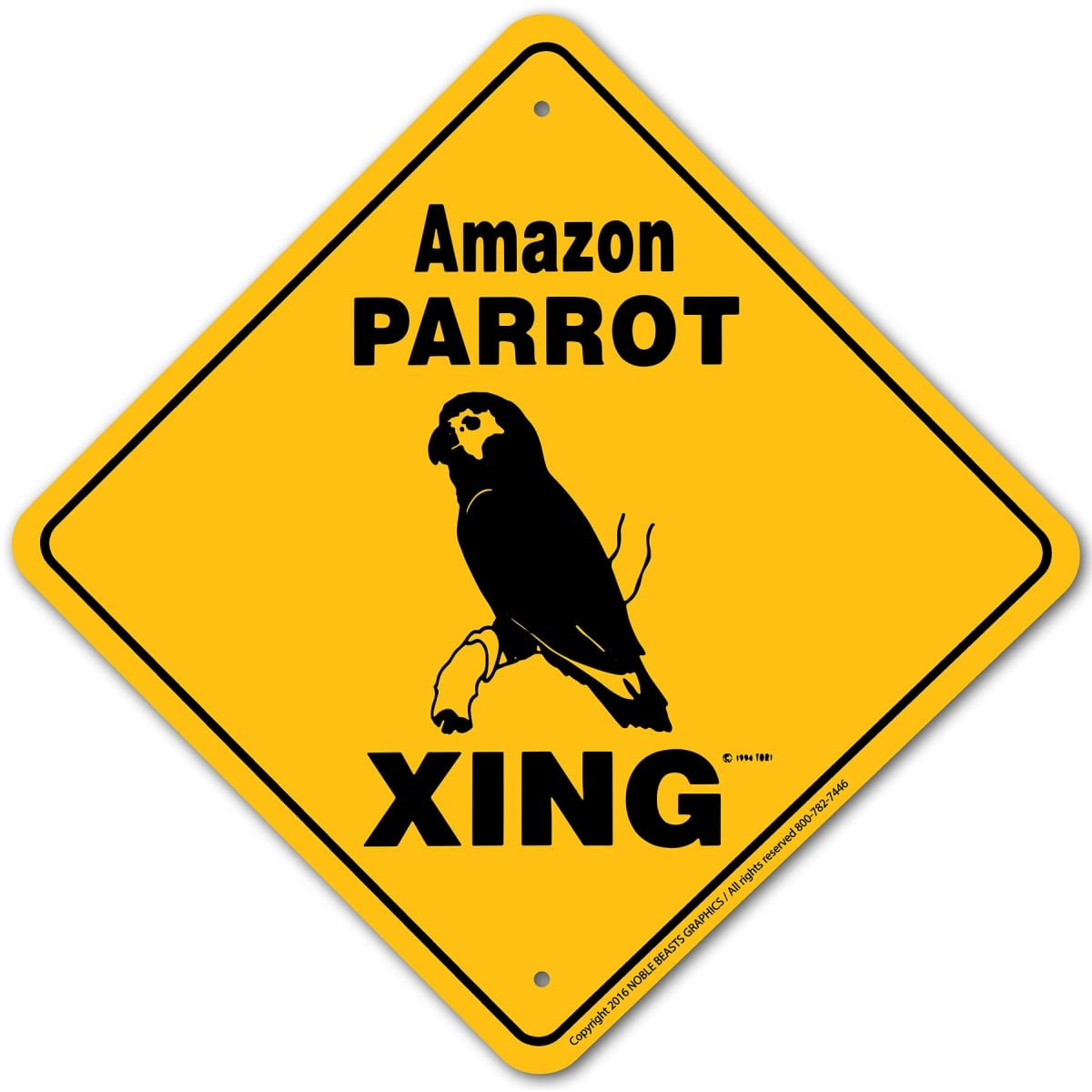 20787 Amazon Parrot Xing Sign Aluminum 12 in X 12 in 7