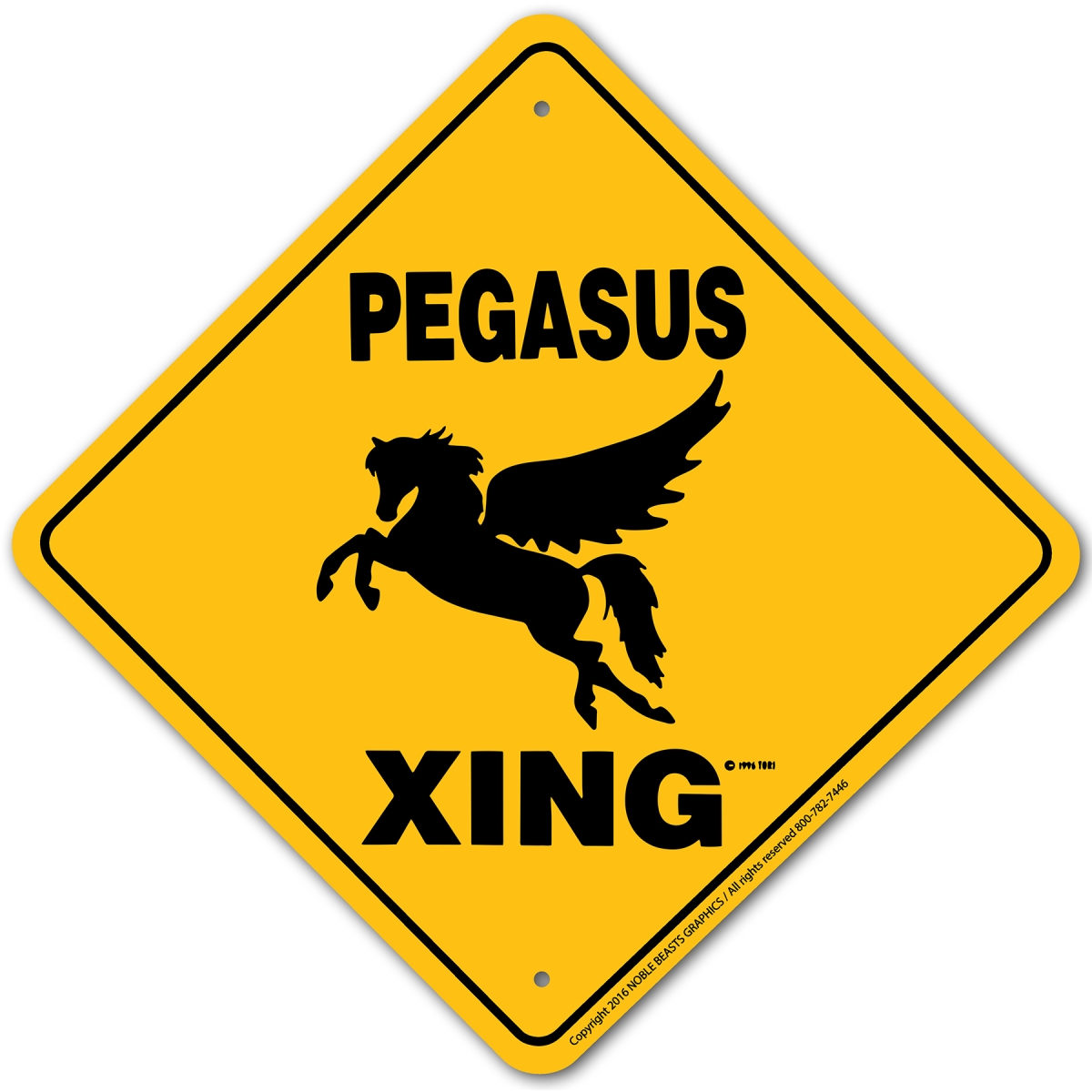 20906 Pegasus Xing Sign Aluminum 12 in X 12 in 6