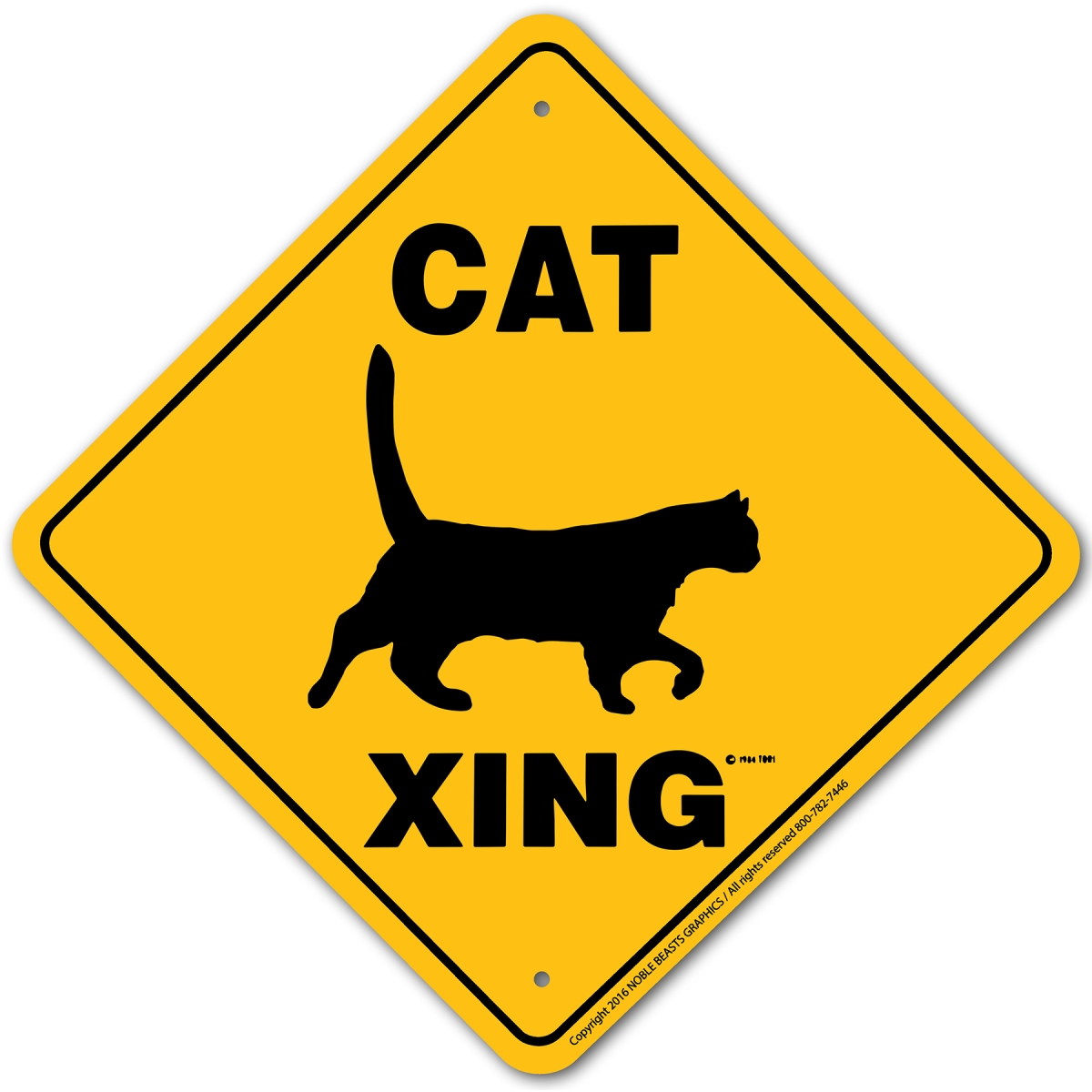 20755 Cat (Generic) Xing Sign Aluminum 12 in X 12 in 5