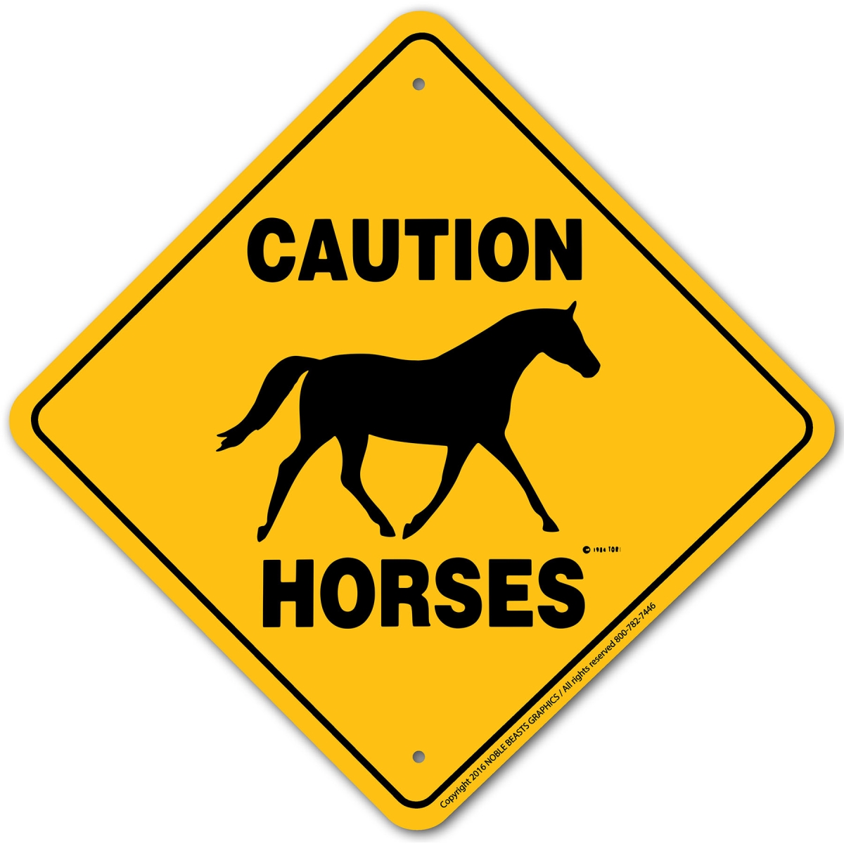 21414 Horses (Generic) Caution Xing Sign Aluminum 12 in X 12 in 4