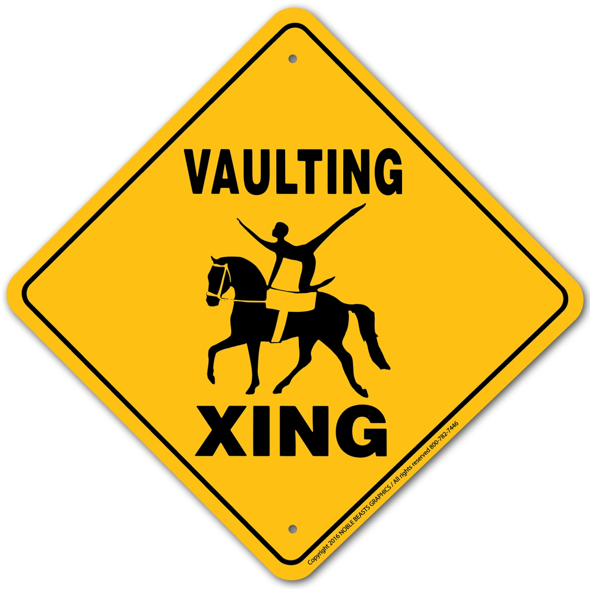 20564 Vaulting Xing Sign Aluminum 12 in X 12 in 4