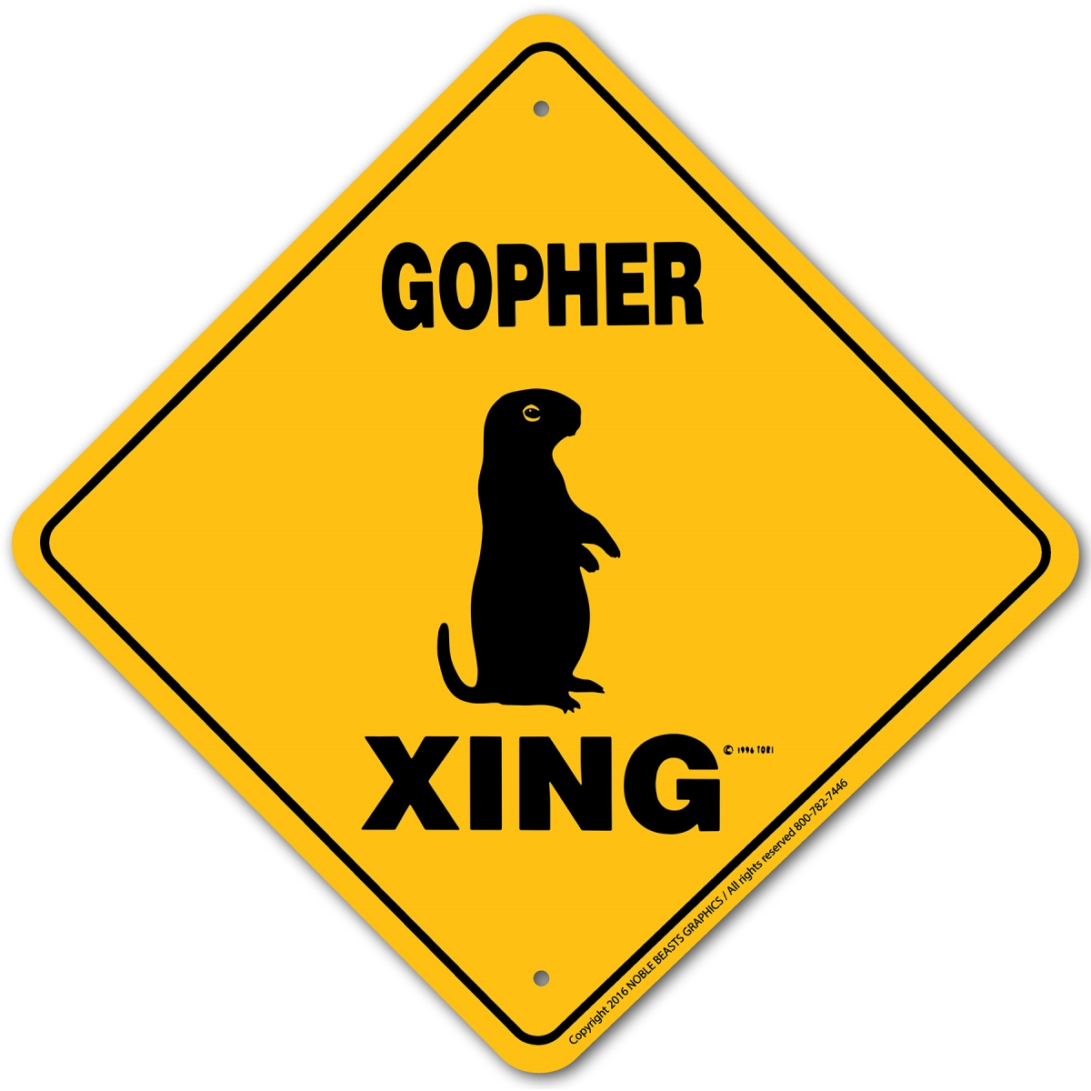 Picture of Noble Beasts Graphics 20931 Gopher Xing Sign Aluminum 12 in X 12 in 1