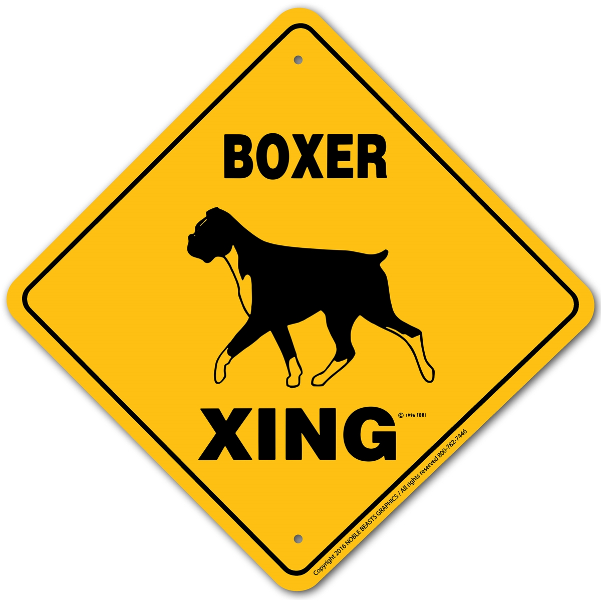 Picture of Noble Beasts Graphics 20869 Boxer (Uncropped) Xing Sign Aluminum 12 in X 12 in 9