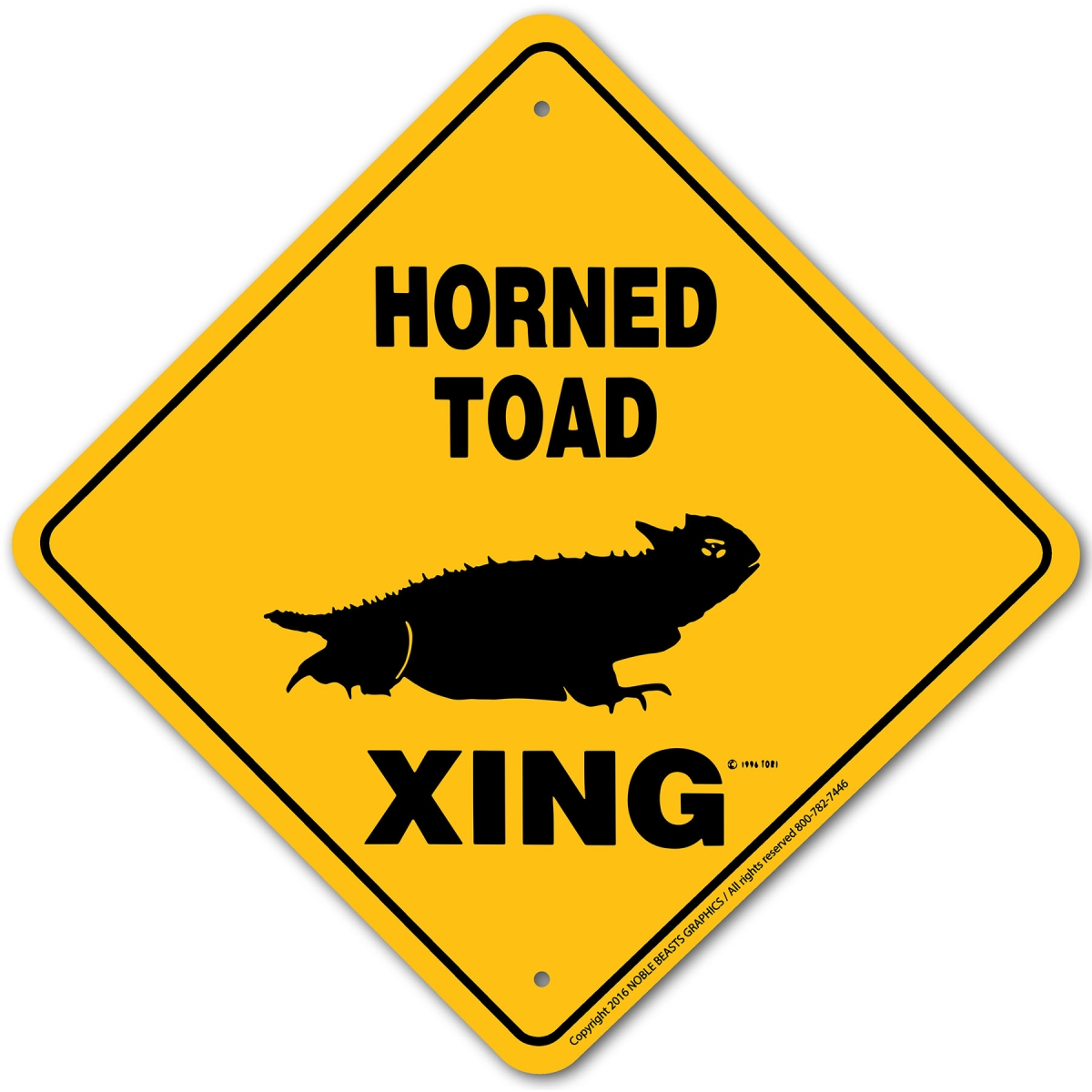 Picture of Noble Beasts Graphics 20922 Horned Toad Xing Sign Aluminum 12 in X 12 in 2