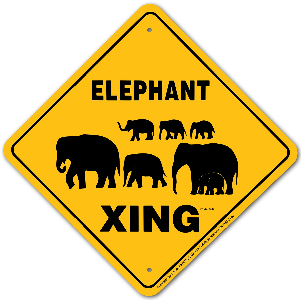 20438 Elephant Xing Sign Aluminum 12 in X 12 in 8