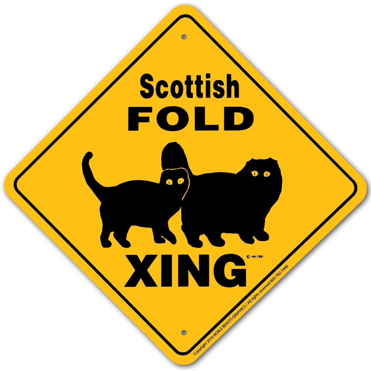 20697 Scottish Fold Xing Sign Aluminum 12 in X 12 in 7