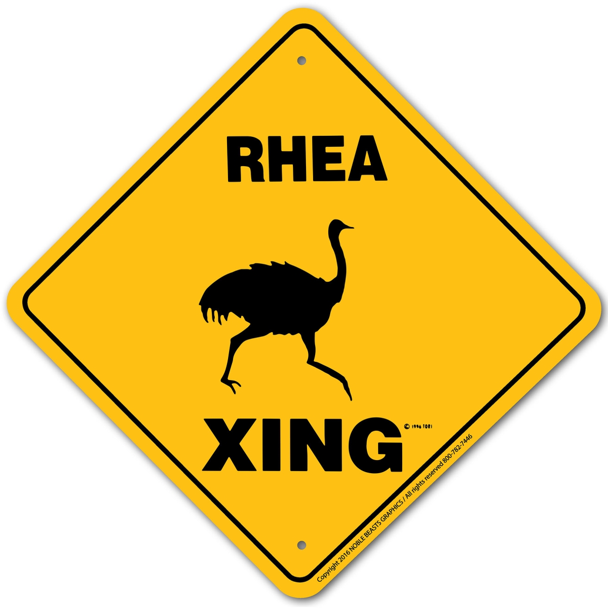 Picture of Noble Beasts Graphics 20901 Rhea Xing Sign Aluminum 12 in X 12 in 1