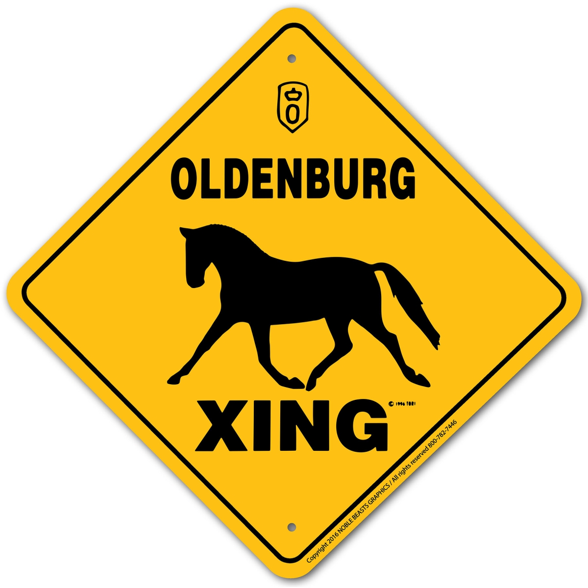 Picture of Noble Beasts Graphics 20977 Oldenburg (WB) Xing Sign Aluminum 12 in X 12 in 7