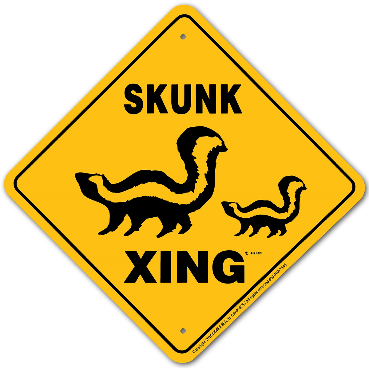 20743 Skunk Xing Sign Aluminum 12 in X 12 in 3