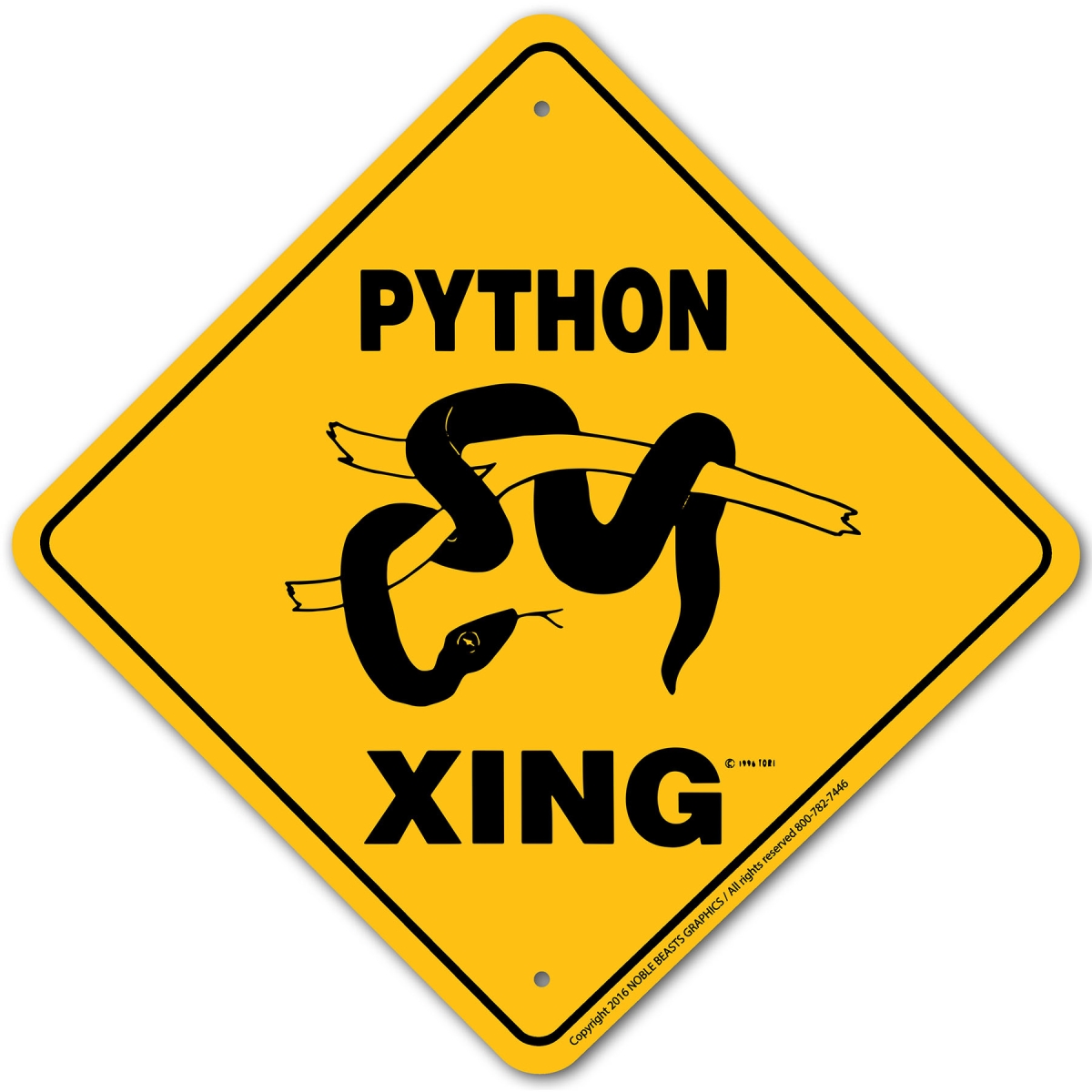 20886 Python Xing Sign Aluminum 12 in X 12 in 6