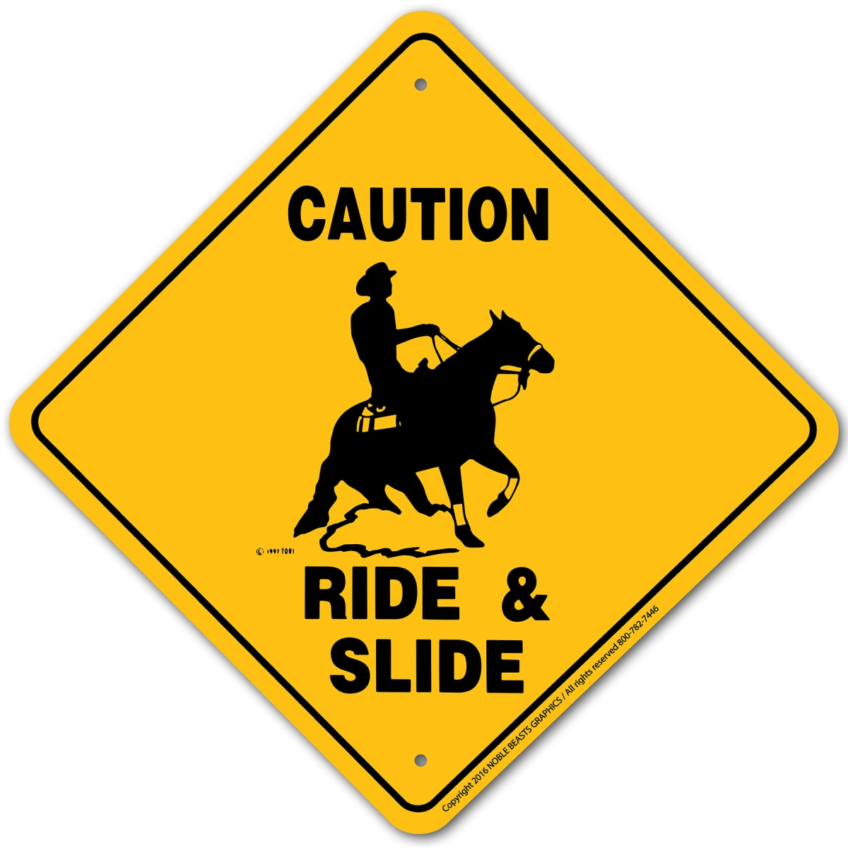 21988 Ride & Slide Caution Sign Aluminum 12 in X 12 in 8