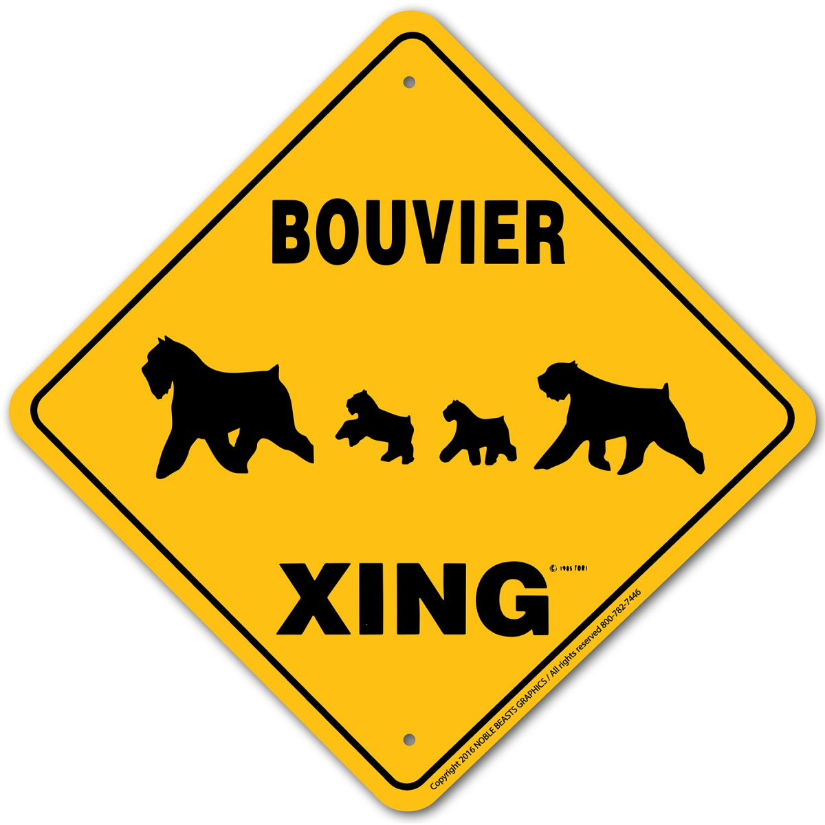 20346 Bouvier Xing Sign Aluminum 12 in X 12 in 6