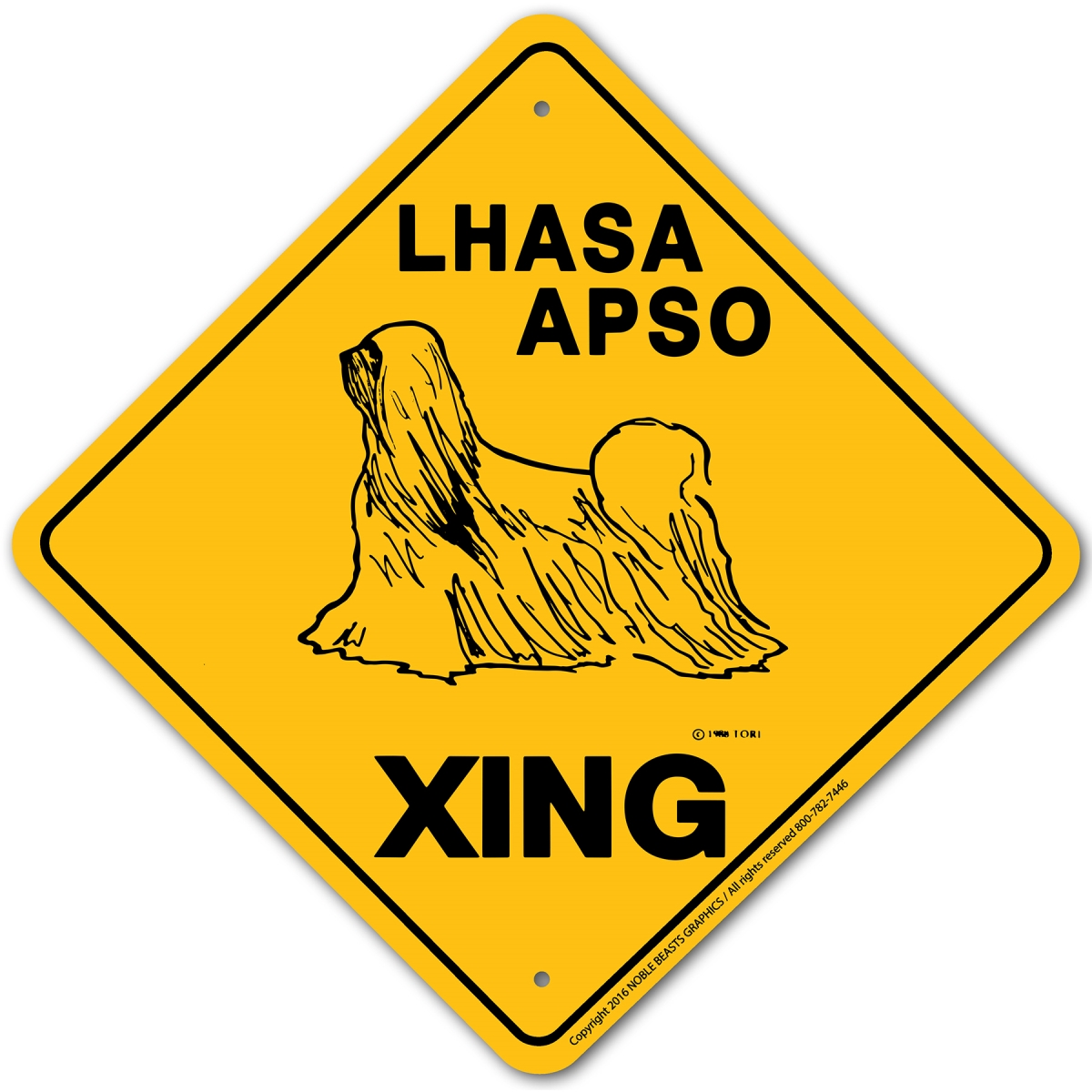 20504 Lhasa Apso Xing Sign Aluminum 12 in X 12 in 4
