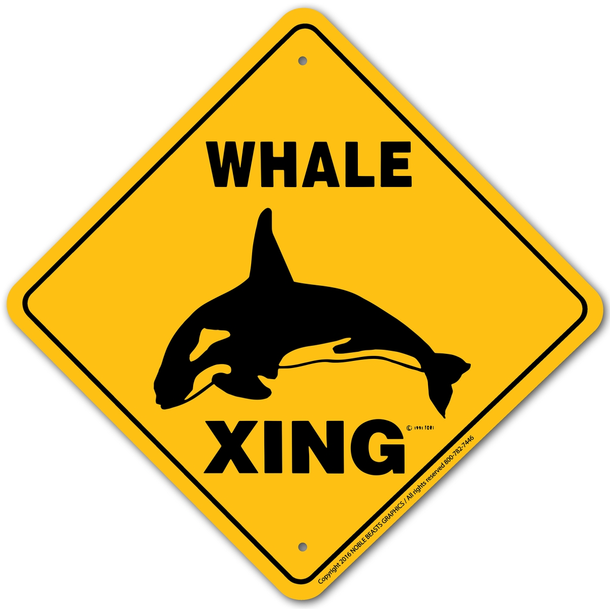 20668 Whale Xing Sign Aluminum 12 in X 12 in 8