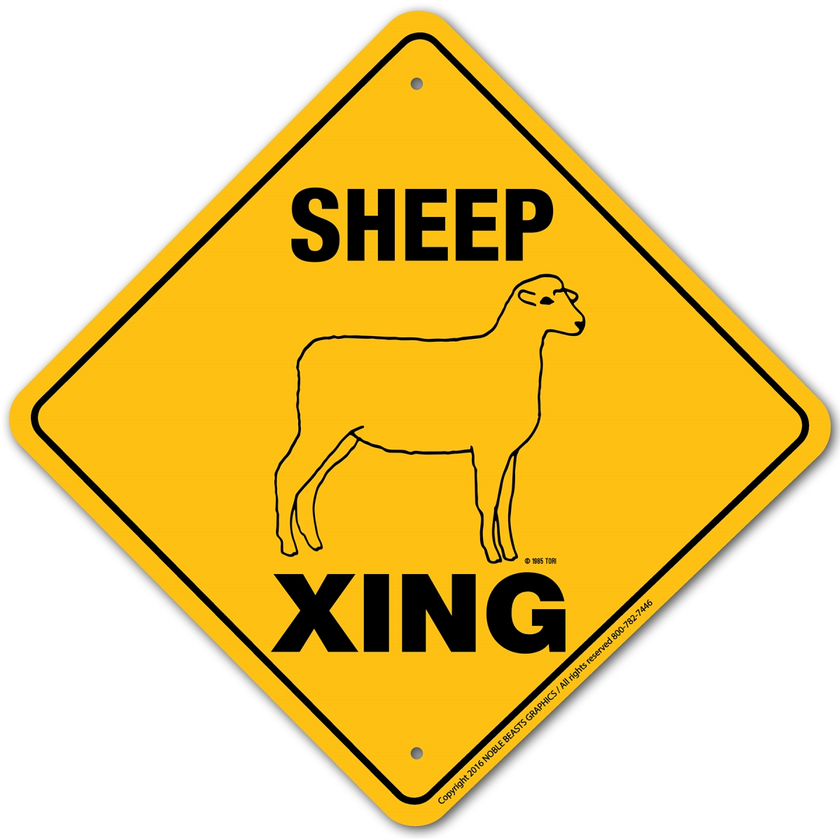 20929 Sheep (Generic White Face) Xing Sign Aluminum 12 in X 12 in 9