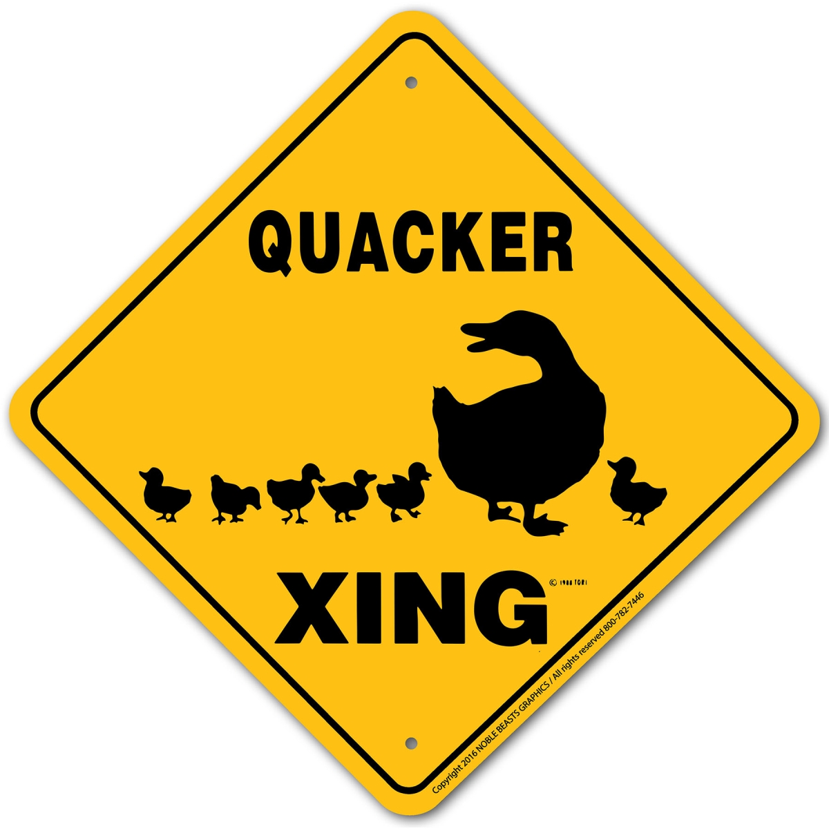 20466 Quacker Xing Sign Aluminum 12 in X 12 in 6