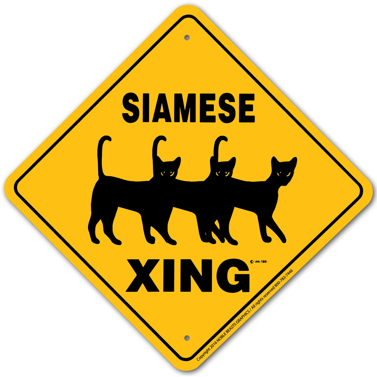 20698 Siamese Xing Sign Aluminum 12 in X 12 in 8