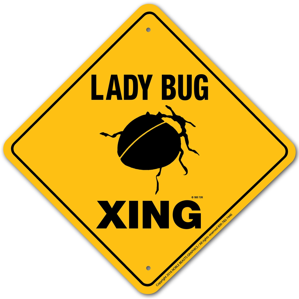 20002 Lady Bug Xing Sign Aluminum 12 in X 12 in 2