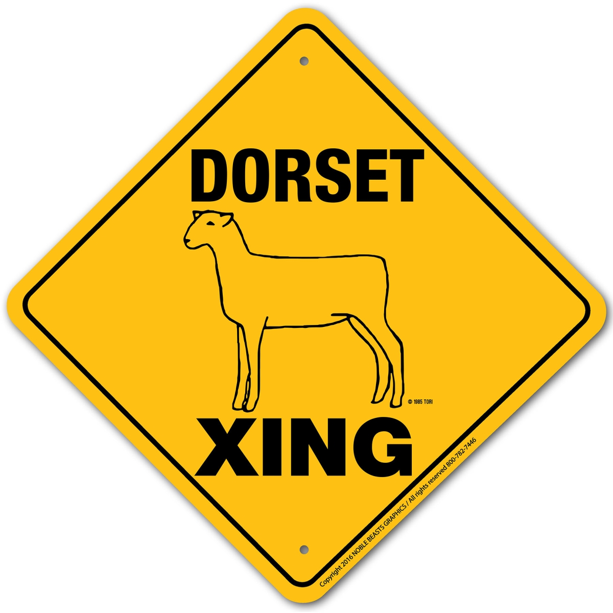 20042 Dorset Xing Sign Aluminum 12 in X 12 in 2