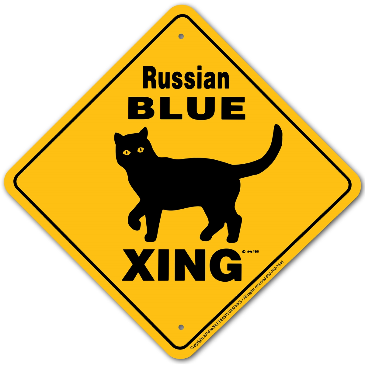 Picture of Noble Beasts Graphics 20917 Russian Blue Xing Sign Aluminum 12 in X 12 in 7