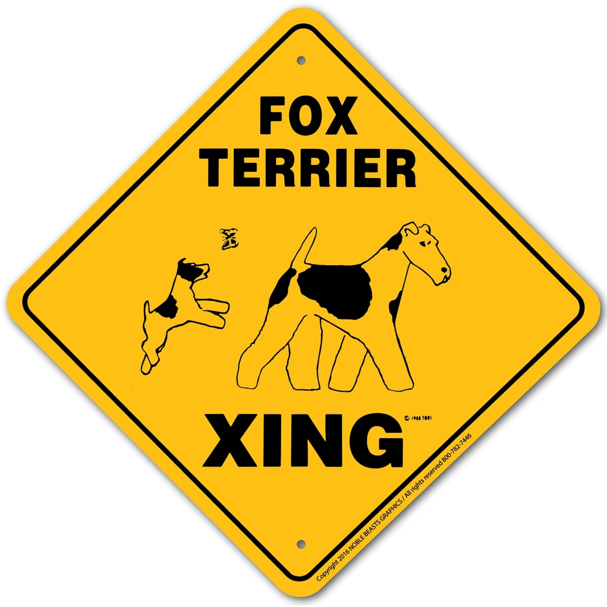 20528 Fox Terrier (Wire) Xing Sign Aluminum 12 in X 12 in 8