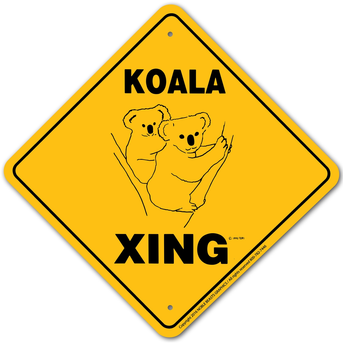 20760 Koala Xing Sign Aluminum 12 in X 12 in 0