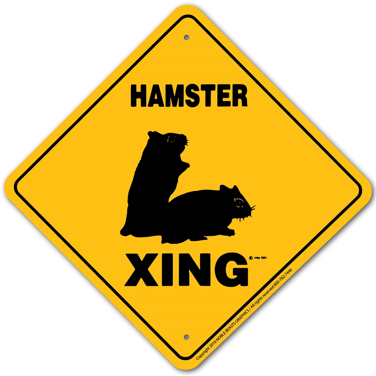 Picture of Noble Beasts Graphics 20879 Hamster Xing Sign Aluminum 12 in X 12 in 9
