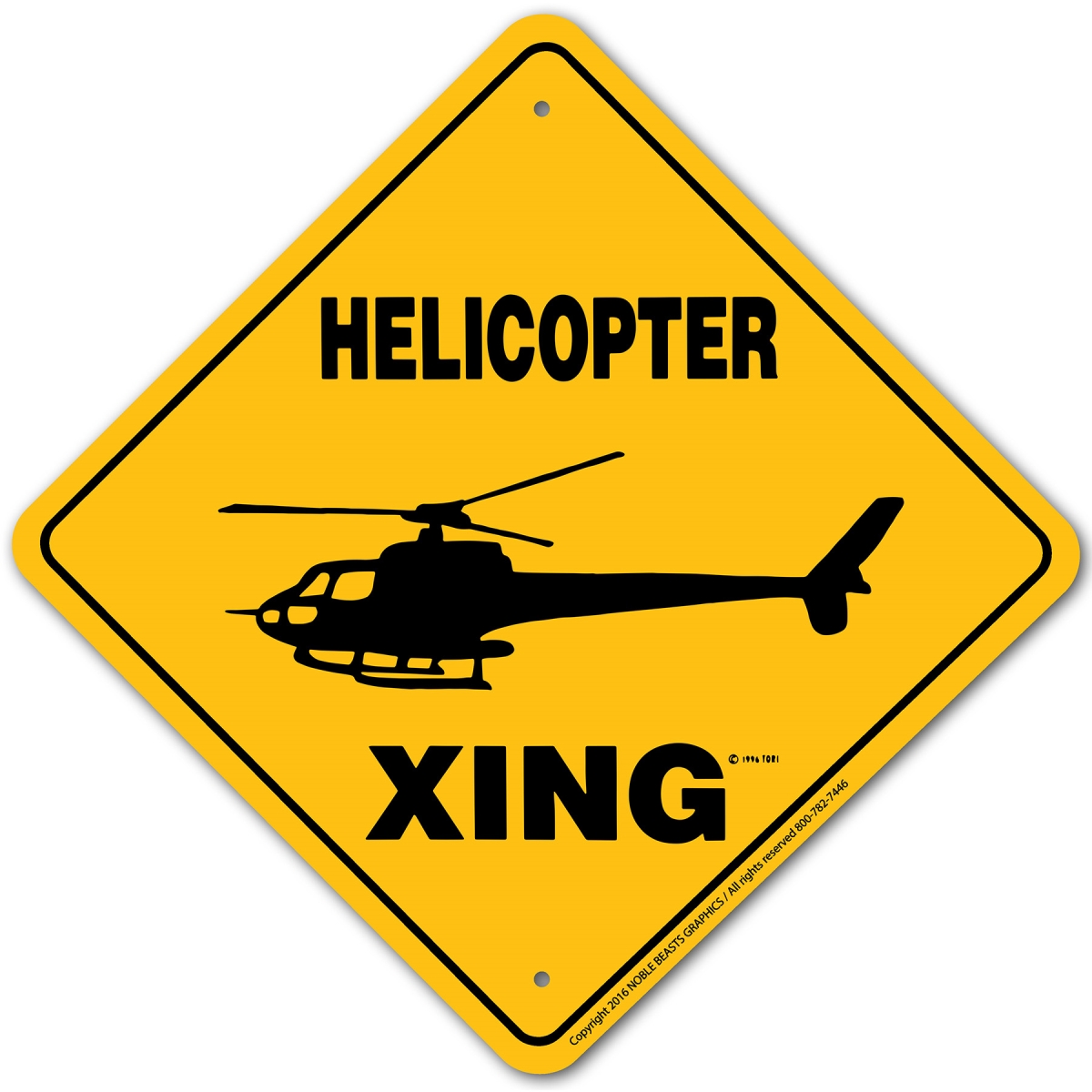 Picture of Noble Beasts Graphics 20934 Helicopter Xing Sign Aluminum 12 in X 12 in 4
