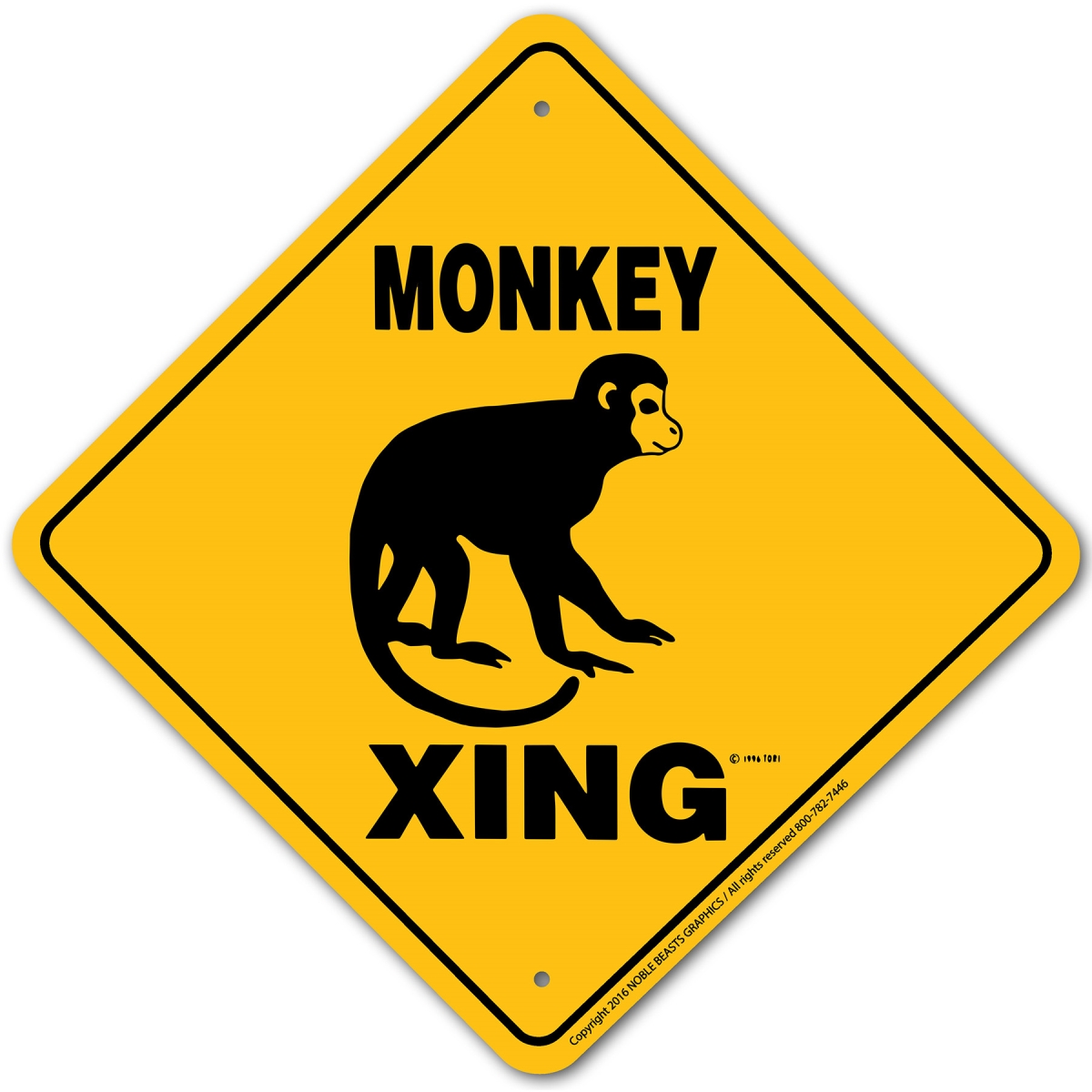 Picture of Noble Beasts Graphics 20915 Monkey Xing Sign Aluminum 12 in X 12 in 5
