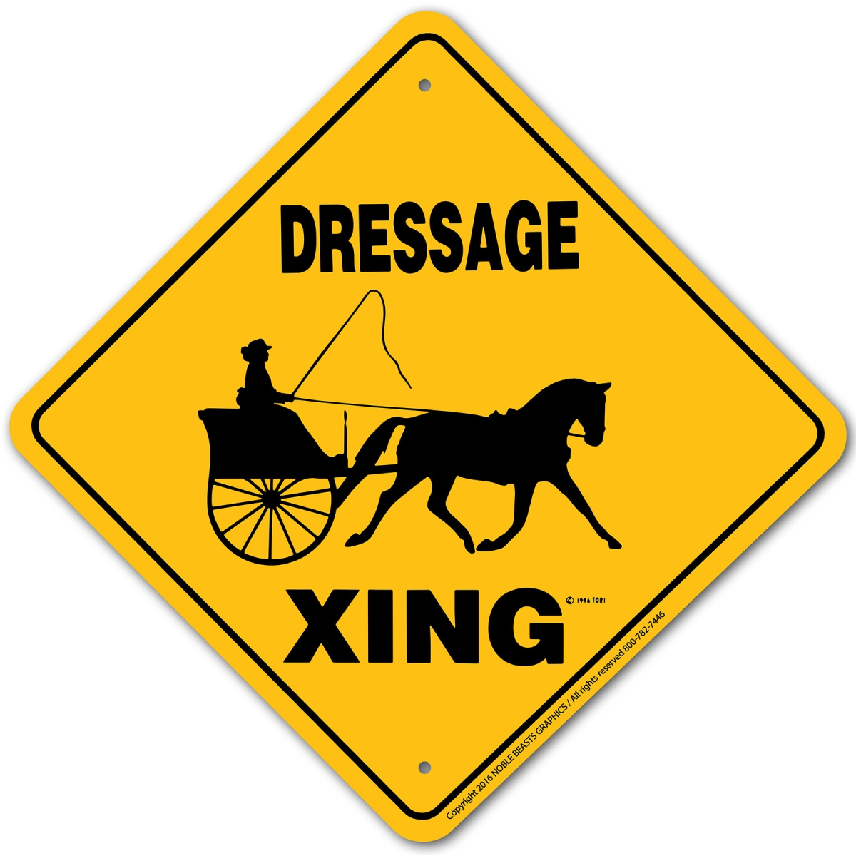 Picture of Noble Beasts Graphics 20912 Dressage (Driven) Xing Sign Aluminum 12 in X 12 in 2