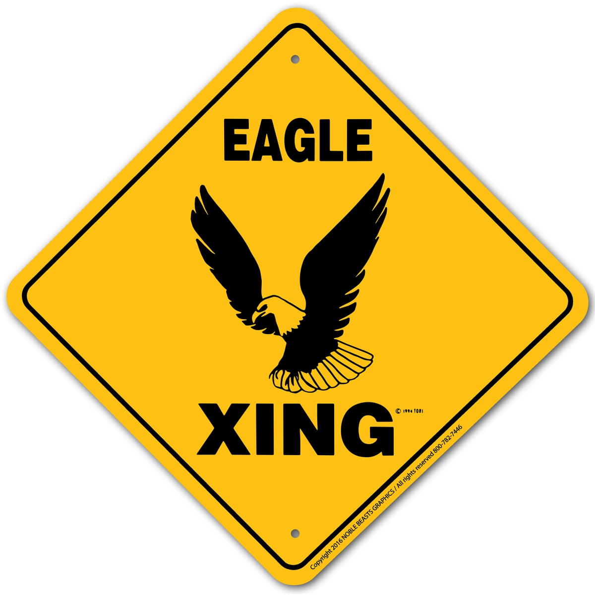 20806 Eagle Xing Sign Aluminum 12 in X 12 in 6