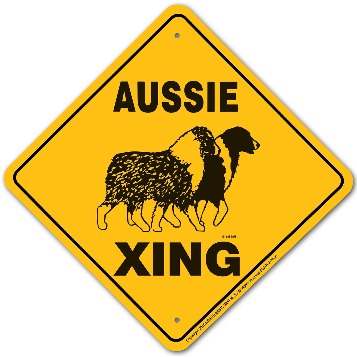 20566 Aussie Xing Sign Aluminum 12 in X 12 in 6