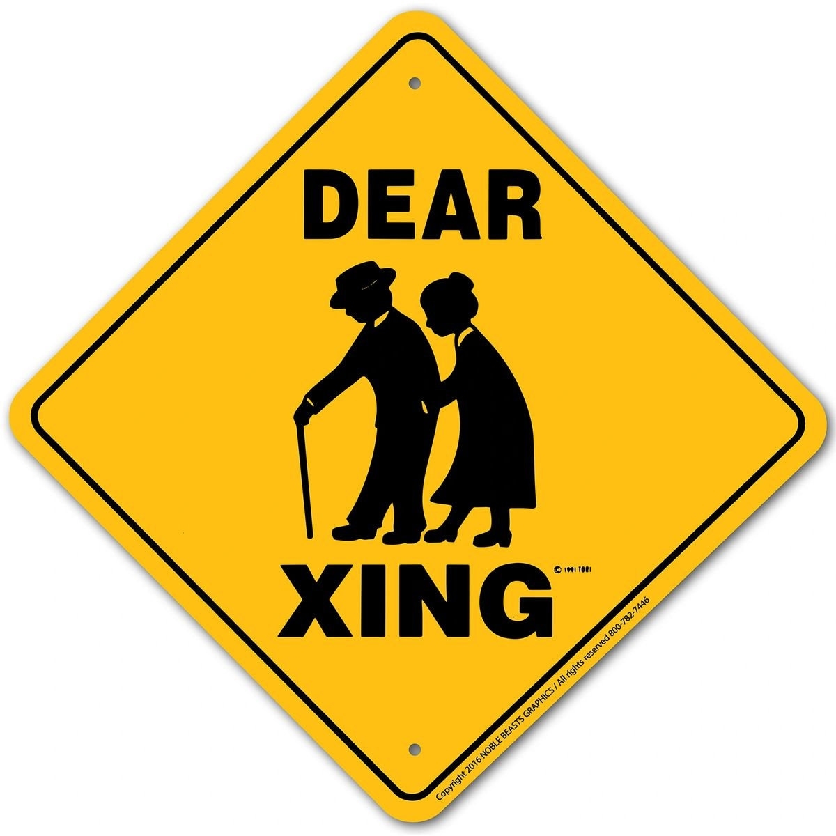 20703 Dear Xing Sign Aluminum 12 in X 12 in 3